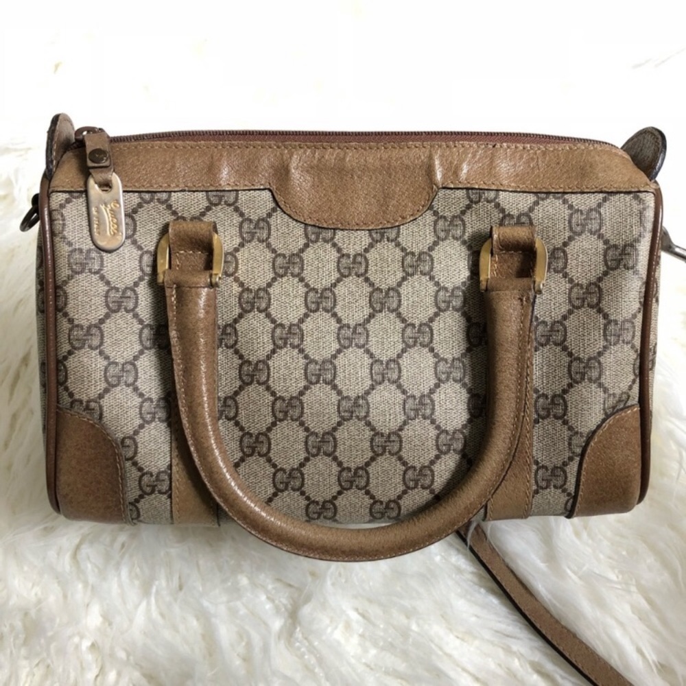 Gucci Vintage GG Coated Canvas Top Handle Bag - Picture 1 of 8
